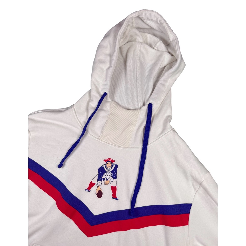 Nike NFL New England Patriots Dri-FIT Hoodie Pullover Sweatshirt White Small